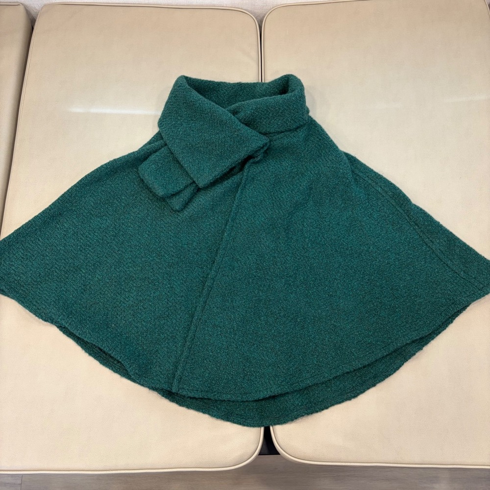 Blarney Woollen Mills Teal Green Wool‎ Blend Cape Made in Ireland One Size